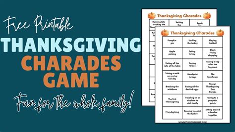 thanksgiving charades words|Printable Thanksgiving Charades Game for Easy After。